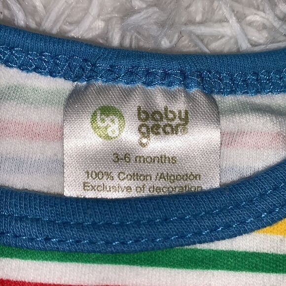 Baby Gear Baby Rainbow Striped Short Sleeve Onesie Bodysuit 3-6 Months - Picture 2 of 7